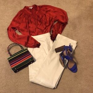 Vintage VS2 Vakko 100% Lamb Leather Ivory Pants Size 8